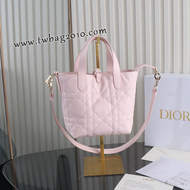 Dior专柜新款迪奥高仿原单原厂级Toujours竖版系列小号粉色M2835菜篮子 djfk1454